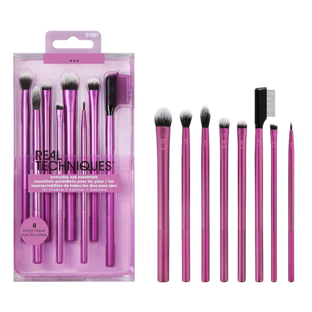 Real Technologies 8pcs Pincel De Maquiagem/Lápis De Delineador/Sombra De Olho/Sobrancelha Cílios/Conjunto De Viagem