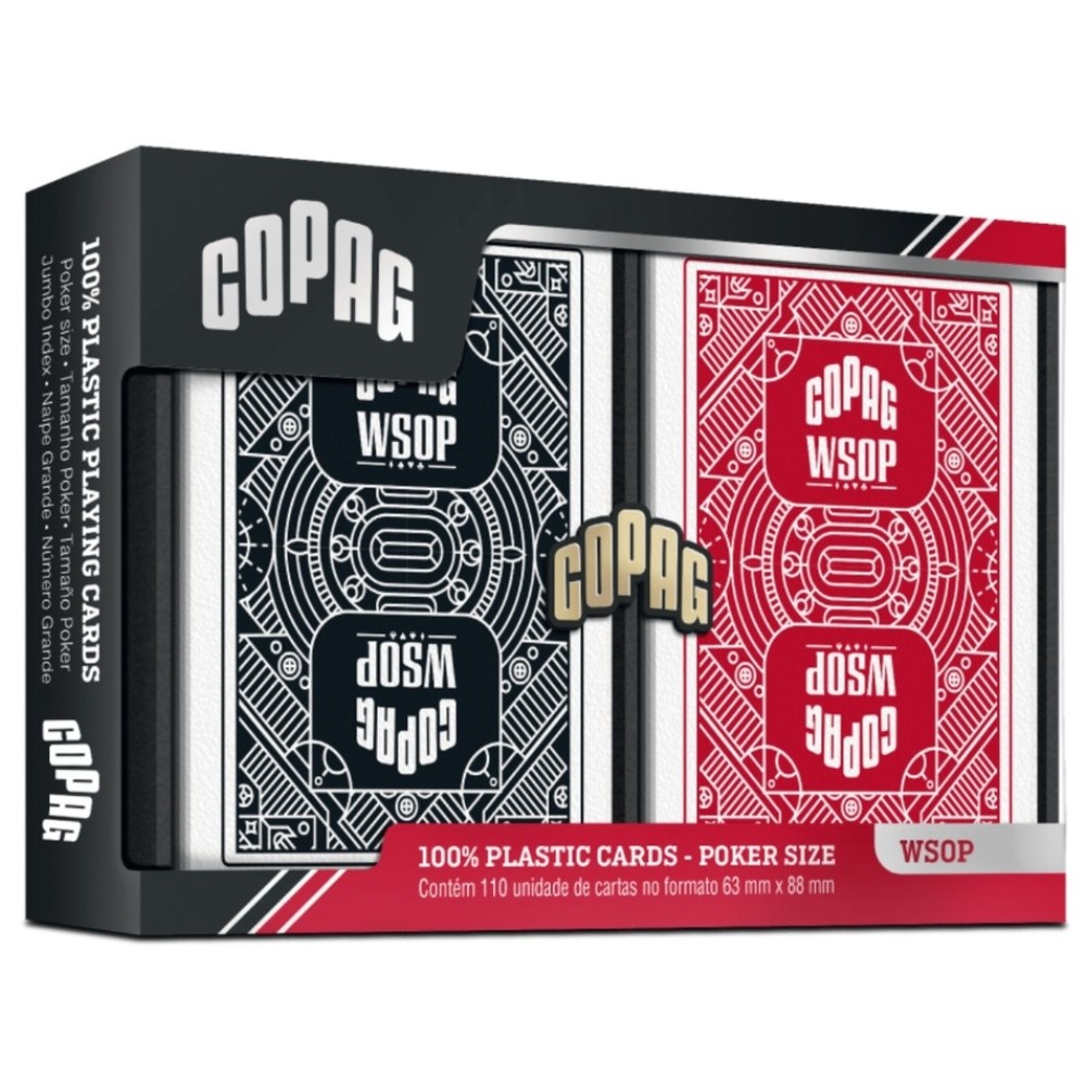 BARALHO DUPLO WORLD SERIES OF POKER WSOP 110 CARTAS COPAG POKER SIZE DOUBLE DECK 100% PLÁSTICO CARDS em Oferta na Shopee