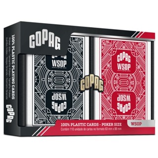 BARALHO DUPLO WORLD SERIES OF POKER WSOP 110 CARTAS COPAG POKER SIZE DOUBLE DECK 100% PLÁSTICO CARDS em Oferta na Shopee