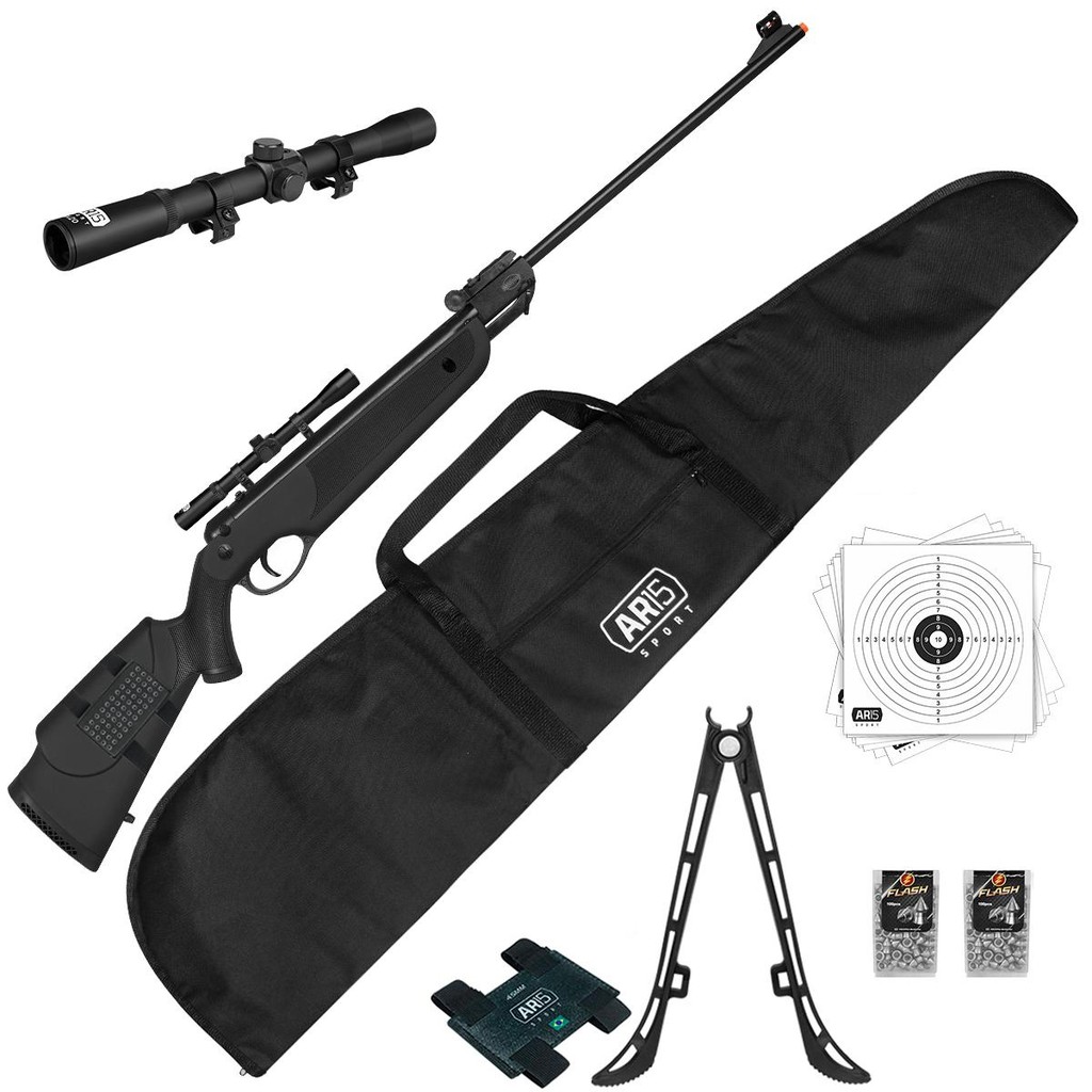 Carabina Pressão Dione 4G 5.5mm + Luneta 4x20 + Chumbinho