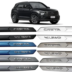 Kit Friso Porta Lateral Novo Creta 2024 2025 Escrita Cromada