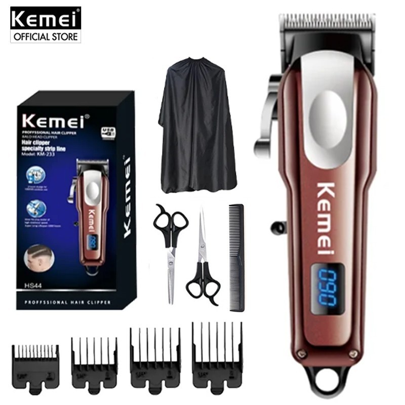 Kemei Nova Máquina De Corte De Cabelo Sem Fio KM-233 Para Homens Barbearia Profissional