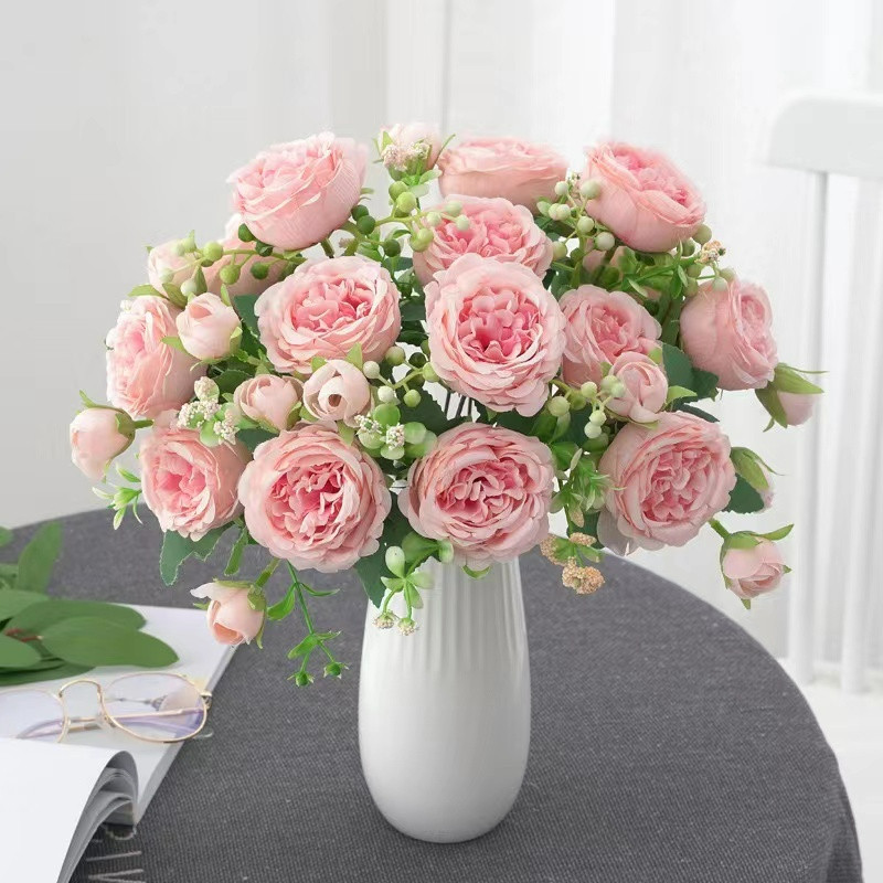 Decoração de casa de fantasia de rosas artificiais--0631