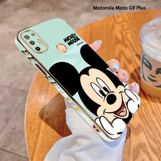 Para Motorola Moto G9 Plus G9 Play G9 Power G8 G8 Lite Face Holding Mickey Luxury Plating TPU Capa Macia Protetora À Prova De Choque Câmeras