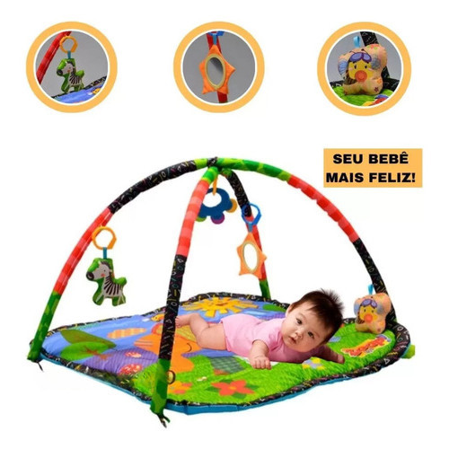 Tapete Centro De Atividades Para Bebê Almofadado Interativo zoop toys brinquedo barulho mordedor