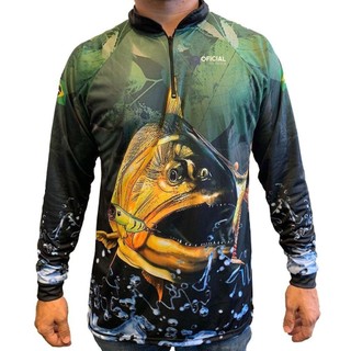 Camisa de Proteção Solar UV Dourado - Oficial da Pesca