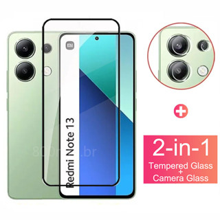 Película Protetora De Vidro e Câmera 9D 2 Em 1 Para Xiaomi Redmi Note 13 4G Note 13 12 11 Pro Plus Pro+ 12S 11S 4G 5G