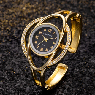 Rel Gio De Luxo Feminino Quartzo Com Strass Moda Rel Gio De Pulseira Diamante Mulheres Ouro Rel Gio De Pulseira Oca