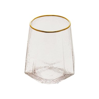 2 Copos Baixos com Borda Dourada Wolff Taj de Cristal 550ml