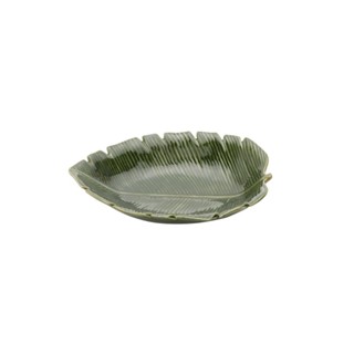 Folha Lyor Banana Leaf de Ceramica Verde 23cm x 16cm x 4,5cm