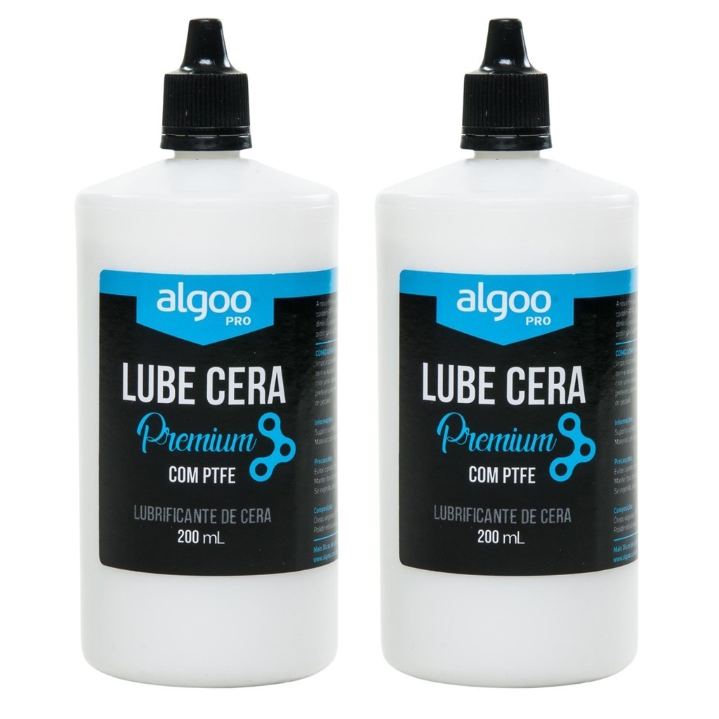 2 UND - LUBRIFICANTE ALGOO LUBE CERA PREMIUM C/ PTFE PARA CORRENTES – 200ML - Sports & Outdoors