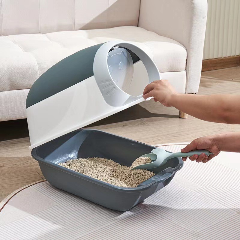 Kit Caixa de Areia  para Gatos Encantadora Alta Gigant e com e Pá higiênica caixa de areia para gatos de estimação