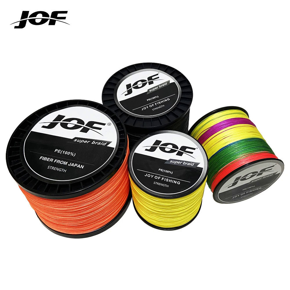 JOF 1000M 500M 300M PE Trançado Pesca Linha 4 Strand 8-80LB Multifilament Linha De Pesca para Carpa Fio De Pesca 0.1-0.5MM