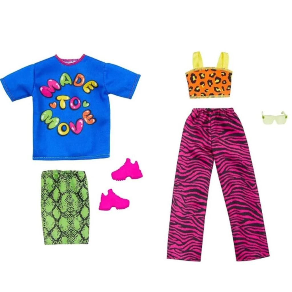 Kit Roupas Roupinhas Fashion P/ Boneca Barbie Princesa C/ Acessorios Sapato E oculos - Original
