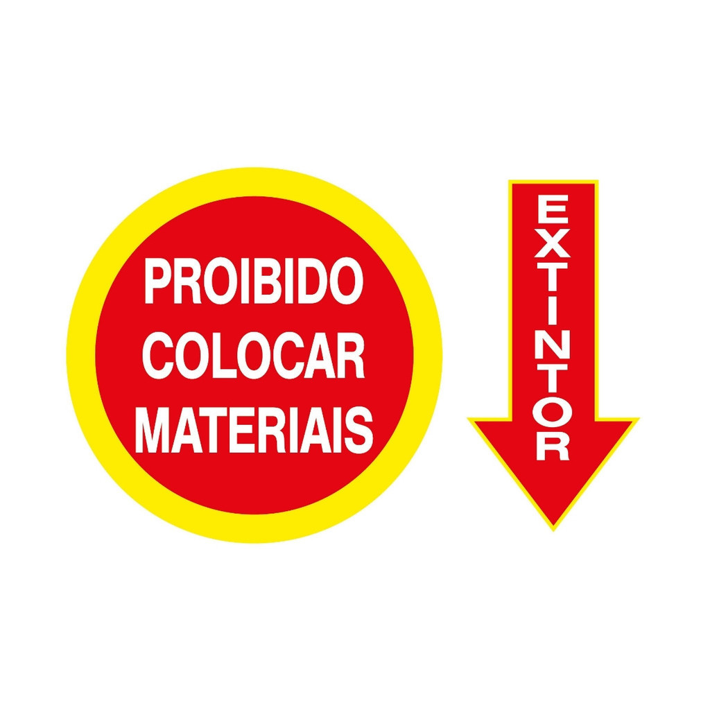 Placa De Sinalização Extintor / Proibido Colocar Materiais 30x20 Qi Comunicação - S-210 Q1A