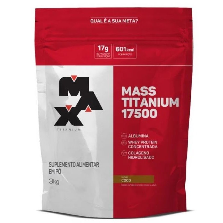 Hipercalórico Mass Titanium 17500 - 3Kg - Max Titanium Massa