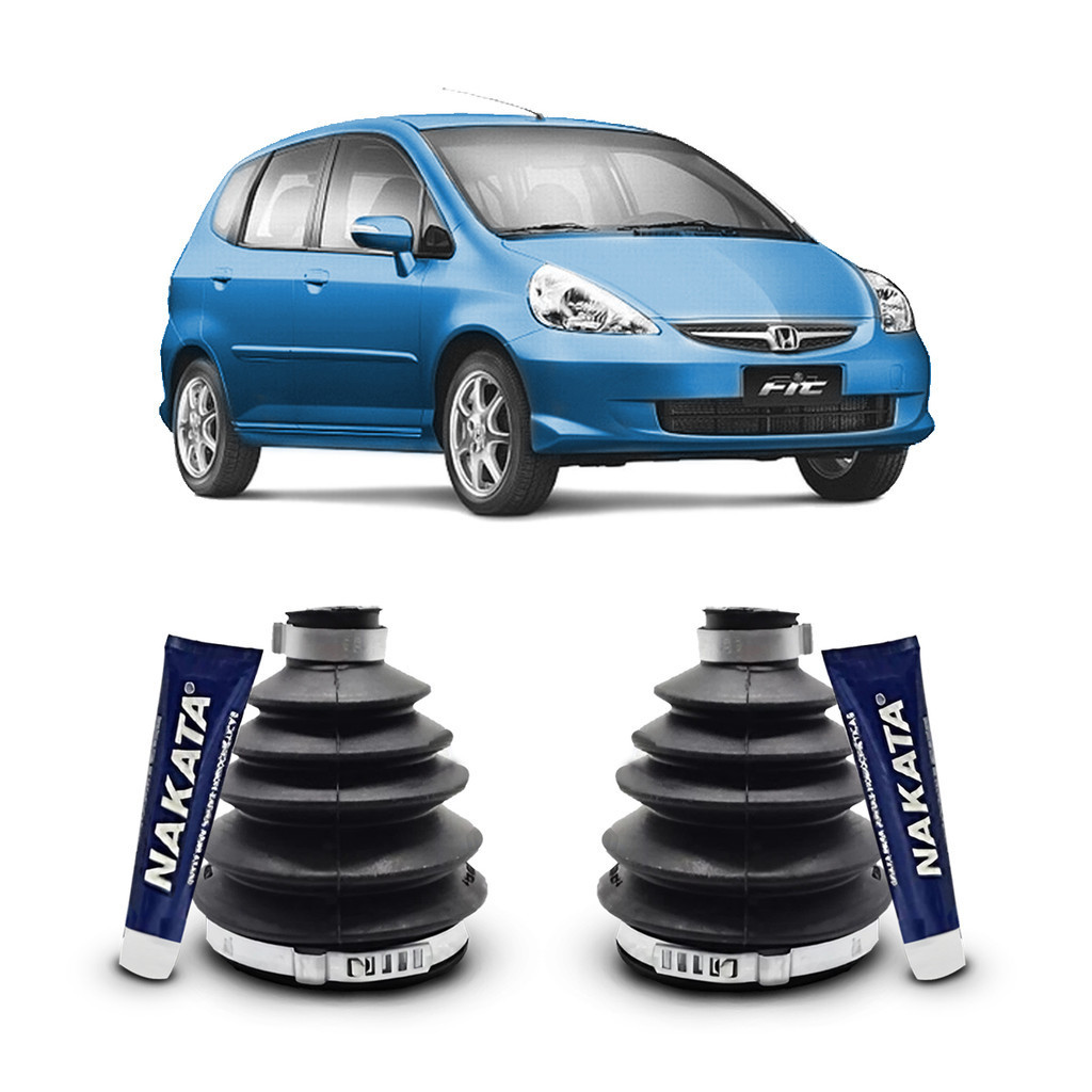 Par Kit Coifa Borracha Graxa Abraçadeira Homocinética Original Nakata Lado Roda Honda Fit 2003 2004 2005 2006 2007 2008