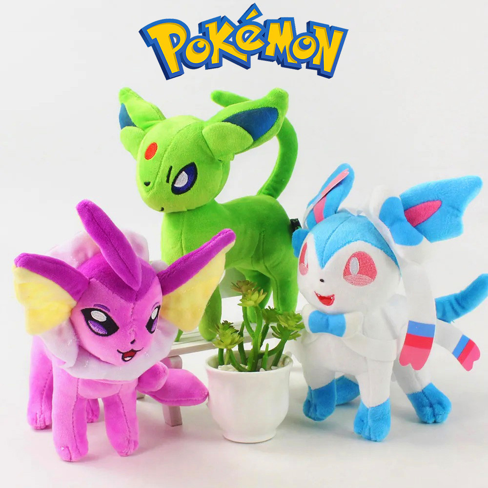 Eeveelutions de Pelúcia Shiny - Umbreon, Sylveon, Vaporeon e Espeon