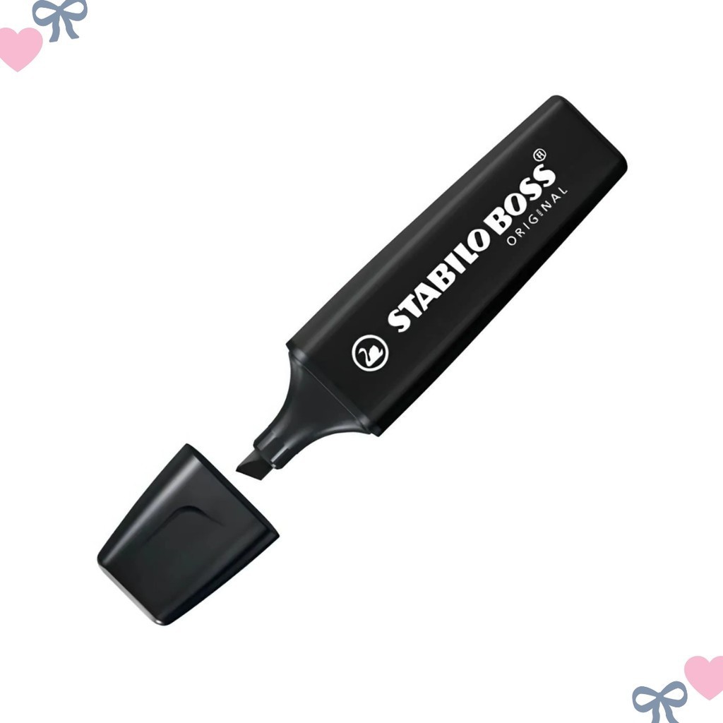 Marca Texto Preto Stabilo Black Ponta Chanfrada