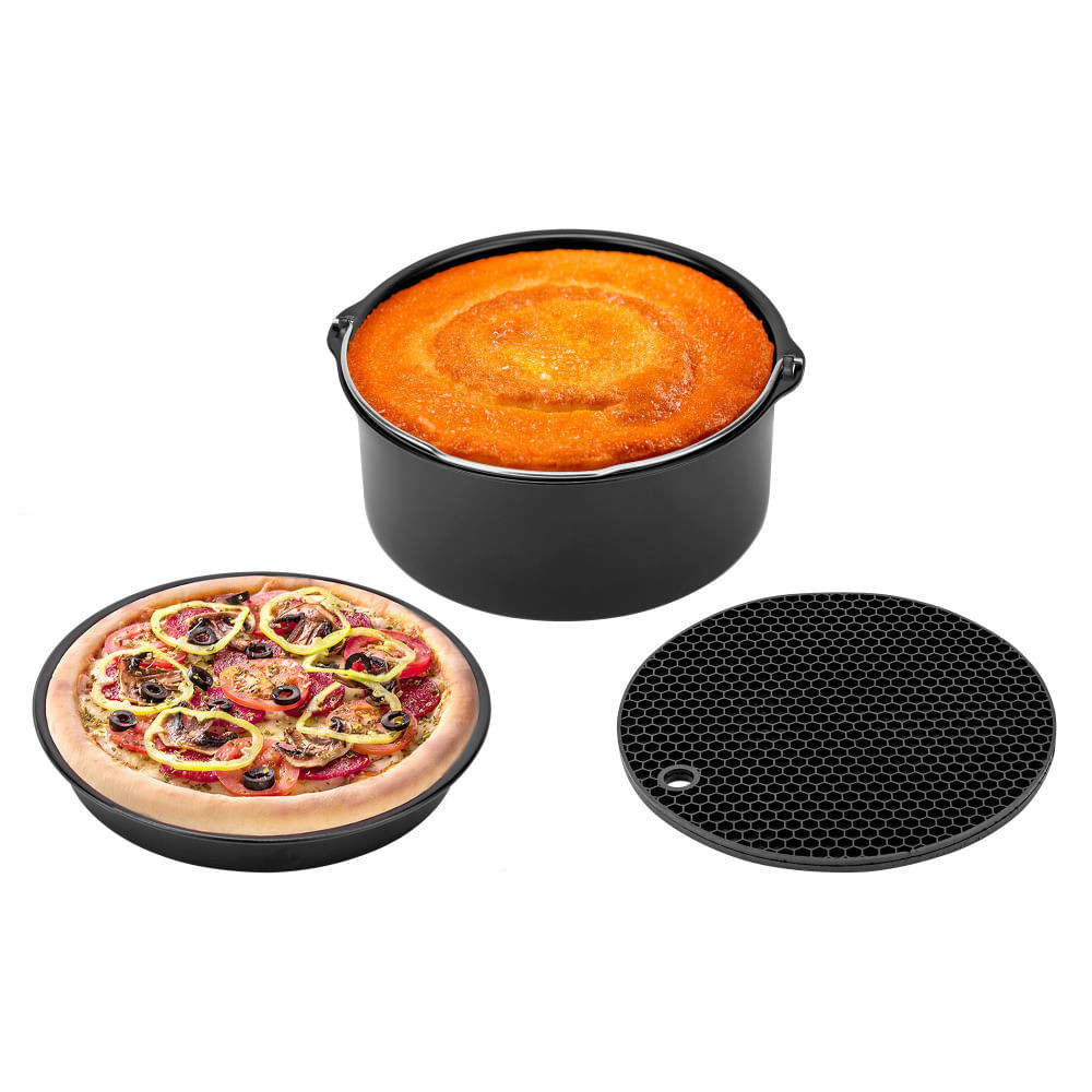 Kit Para Fritadeira Forma Assadeira 3 em 1 Biscuitt Perfect Fryer Com Tapete De Silicone em Oferta na Shopee
