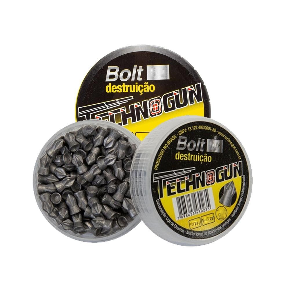 2 Latas de Chumbinho Bolt Destruição 4.5mm 500 Unidades - Technogun - Sports & Outdoors