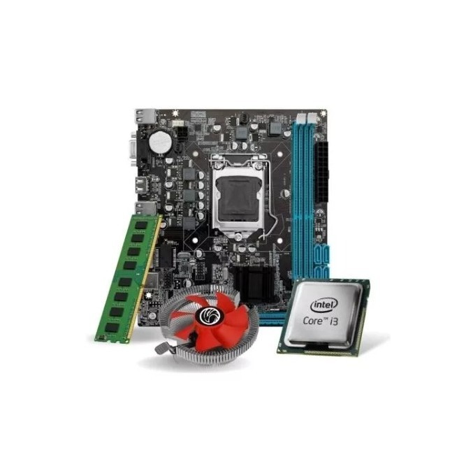 Kit Placa Mãe H61 + Processador I3 2130 + Memória 4Gb Ddr 3 1600