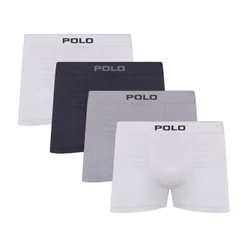 Kit C/4 Cuecas Boxer Polo 781 Algodão Sem Costura Sortido