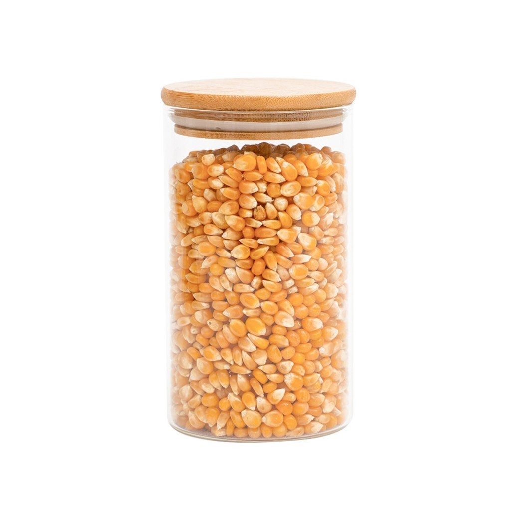 Pote de vidro 1,1L com tampa de bambu hermético redondo - Tud - Home & Living
