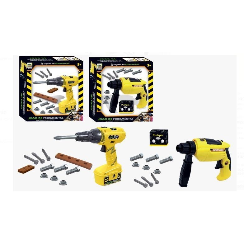 Brinquedo  Kit Ferramenta Furadeira E Parafusadeira Acessórios