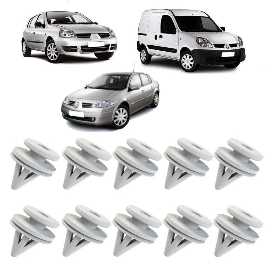 10 Grampos Forro Forracao Interna Porta Clio Kangoo Scenic Megane Twingo Laguna em Oferta na Shopee