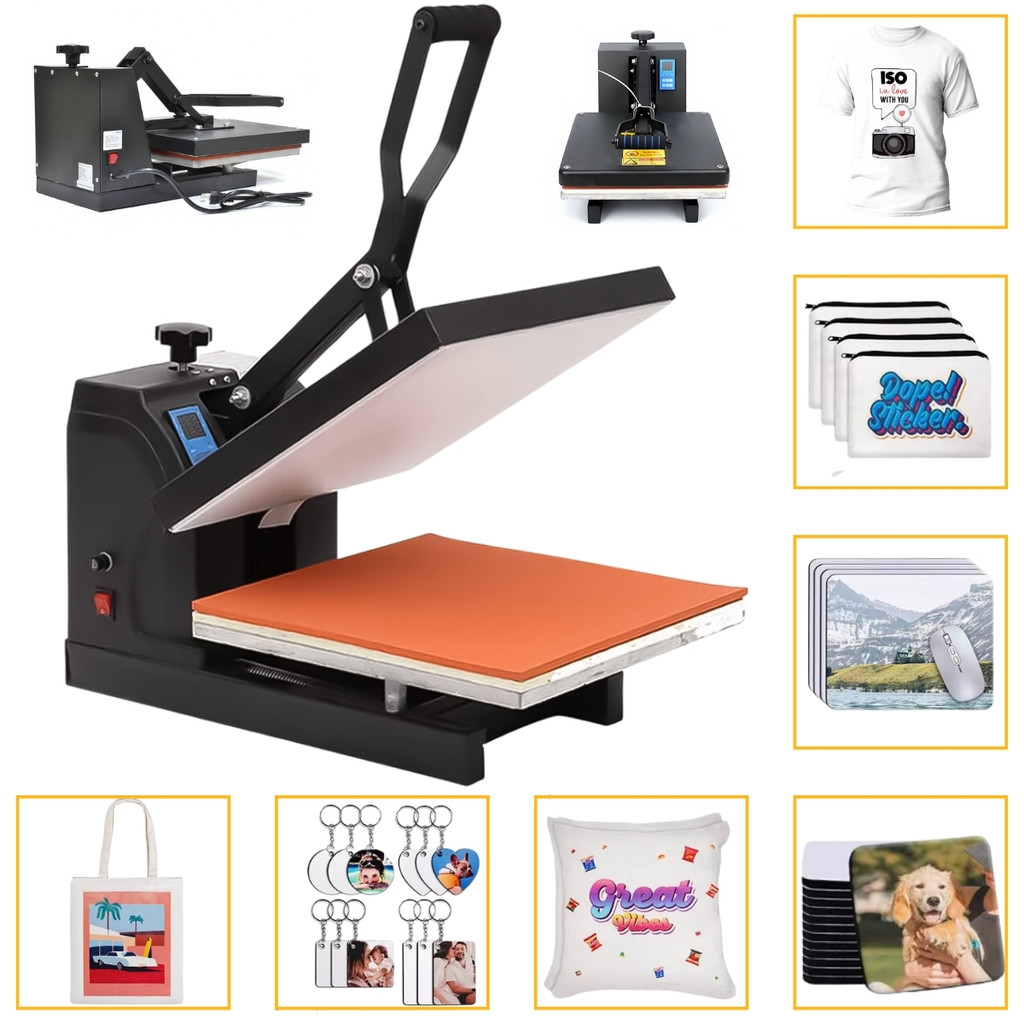 Prensa Térmica Plana Digital 38x38cm 220V Sublimação, DTF e Personalização Profissional TudoPraFoto