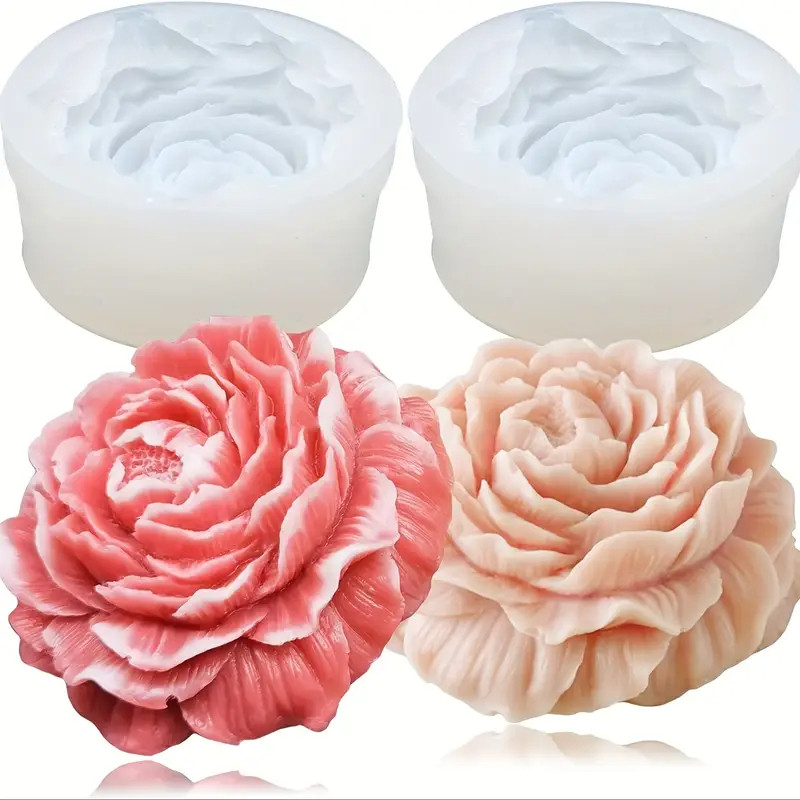 Molde De Silicone De Vela De Peônia Grande 3D Bolo De Mousse De Flor Chocolate Sabonete Para Casa Decoração De Quarto em Oferta na Shopee