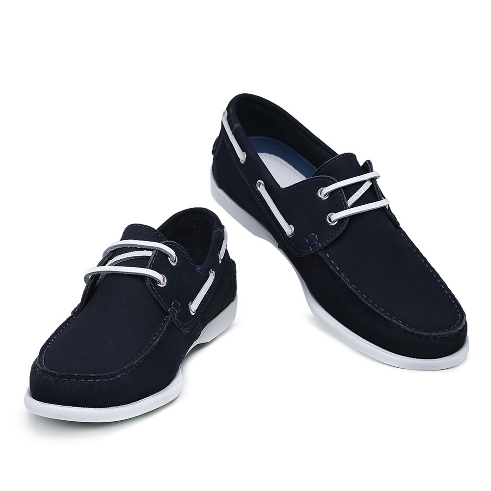 Mocassim Masculino Dockside Viena Azul Marinho Conforto Drive Couro Legítimo Solado Borracha Leveza e Conforto 606