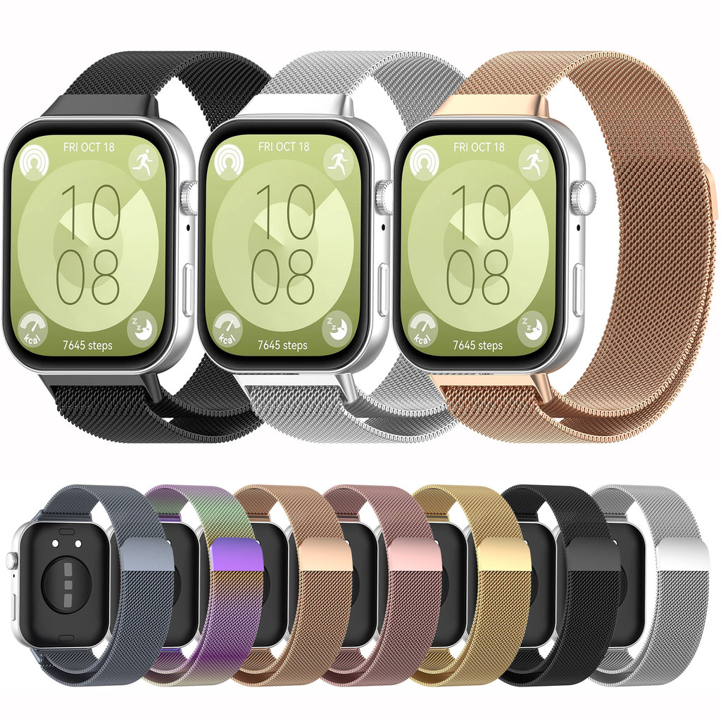 Pulseira para HUAWEI WATCH Fit 3/4/4 pro Milanese Ajustável aço inoxidável