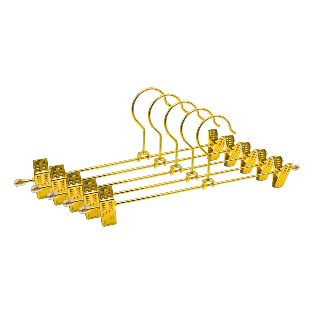 Kit 10 Cabide Metal com Presilha Dourado Simples Importado em Oferta na Shopee