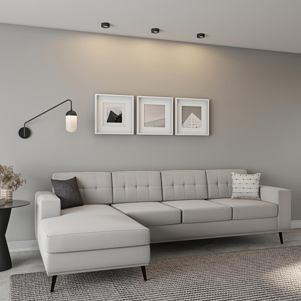 Sofá 4 Lugares Leave com Chaise Esquerdo Pé Palito Linho Cotton Cru em Oferta na Shopee