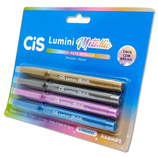 Marca Texto Lumini Metallic CiS - 4 Cores Com Brilho em Oferta na Shopee