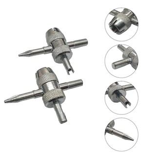 Kit 2 Chave Saca Válvula Extrator Pneu Carro Moto 4x1 Ômega Uso Profissional Alta Resistência Alta Durabilidade