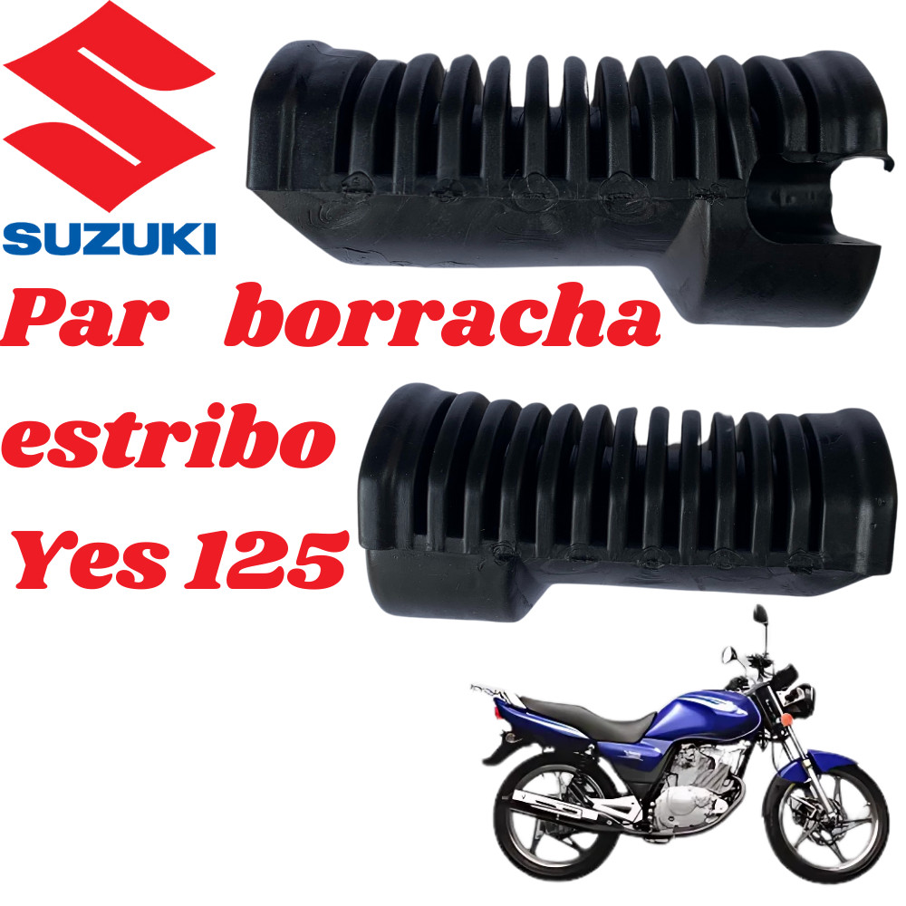 Borracha do Estribo Dianteira Suzuki Yes 125 Reposição Borracha Pedaleira Dianteira