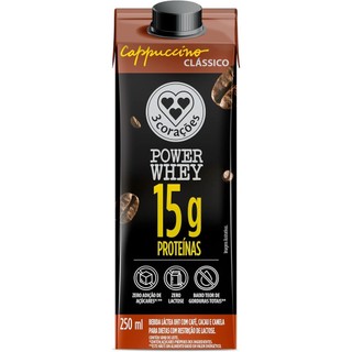 Bebida Lactea Power Whey 15g Cappuccino Clássico 3 Corações 250ml em Oferta na Shopee