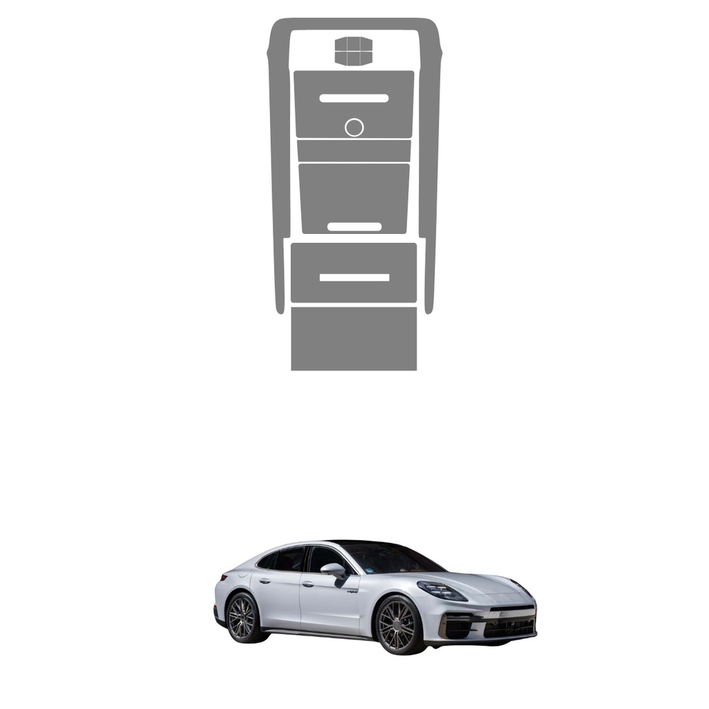 Película PPF Proteção Kit Console Central Porsche Panamera 4 E-Hybrid 2024 2025 Transparente TPU Anti Risco