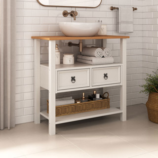 Gabinete Banheiro Balcão Armário Tampo 2 Gav Madeira Tequila Branco Freijó em Oferta na Shopee