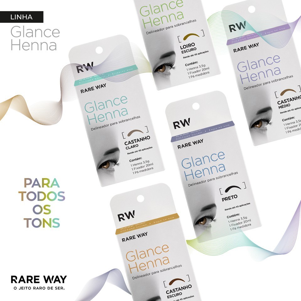 Henna Sobrancelha Glance Rare Way Todas As Cores