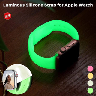 Faixa Luminosa De Silicone Para Relógio Apple Watch Ultra ultra2 IWatch Série 9 8 7 6 SE 5 4 3 49/45/44/42/41/40/38mm