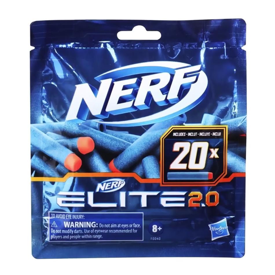 Nerf Refil de 20 Dardos Elite 2.0 Azul e Laranja - Hasbro