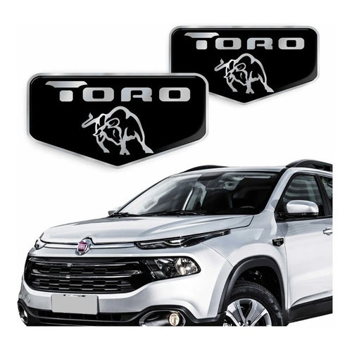 Adesivo Emblema Brasão Fiat Toro Lateral Resina 2016 A 2021