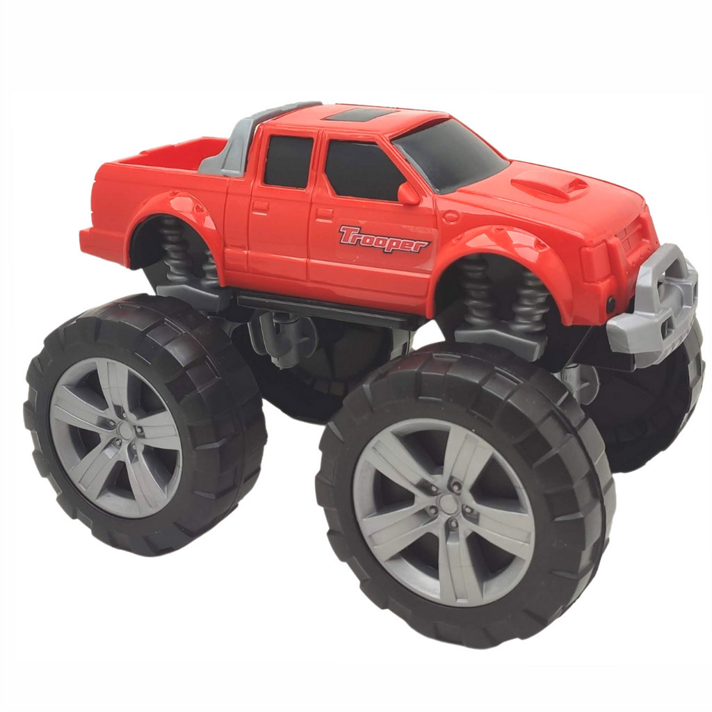 Brinquedo Caminhonete Pick-Up Trooper Carrinho Roda Grande Usual Brinquedos Vermelho