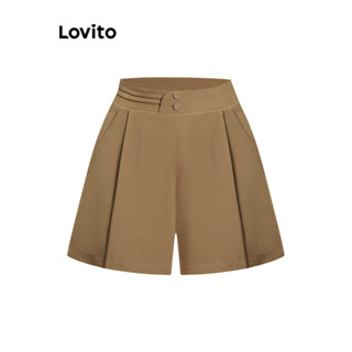 Lovito Casual Shorts com Bolsos e Cordão para Mulheres L76AD107