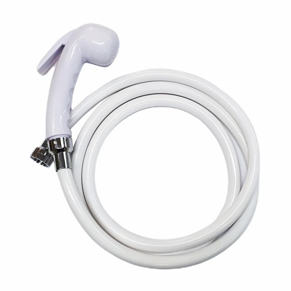 Mangueira PVC Branca LISA  Com Ducha Manual Cromada Cardal - AC222K140