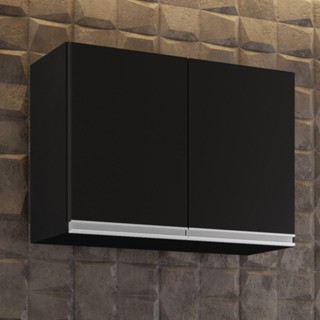 Armário Aéreo 80cm 2 Portas Califórnia Preto - Lumil Móveis em Oferta na Shopee